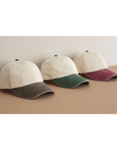 BEE-B673-Contrast Peak Low Profile Vintage Cap